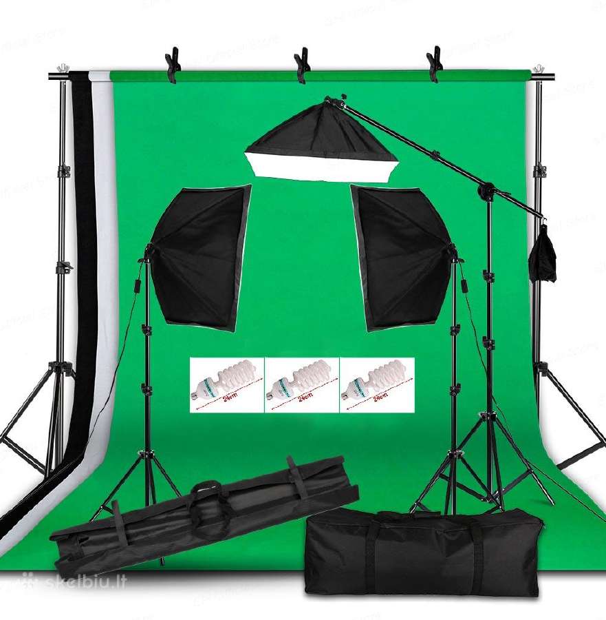 Foto studijos rinkinys su trimis 135w softbox