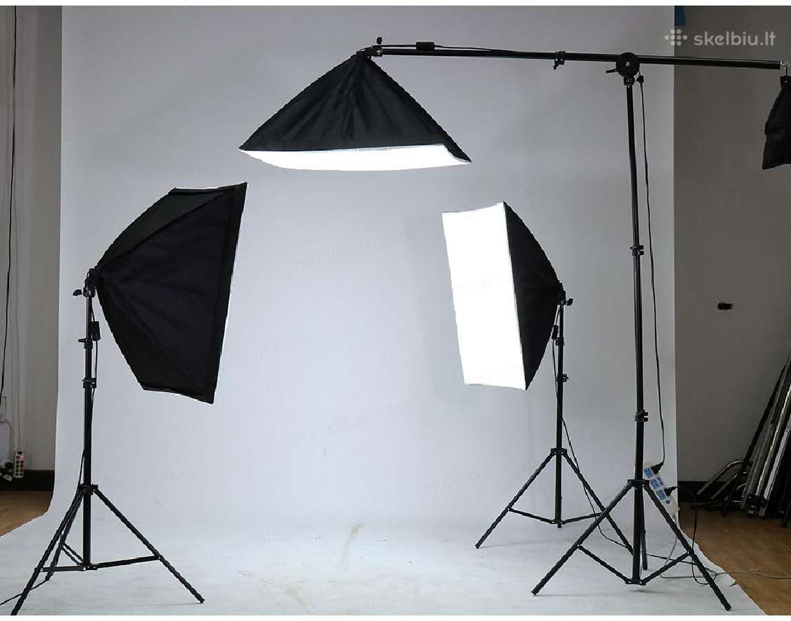 Foto studijos rinkinys su trimis 135w softbox - nuotraukos Nr. 2
