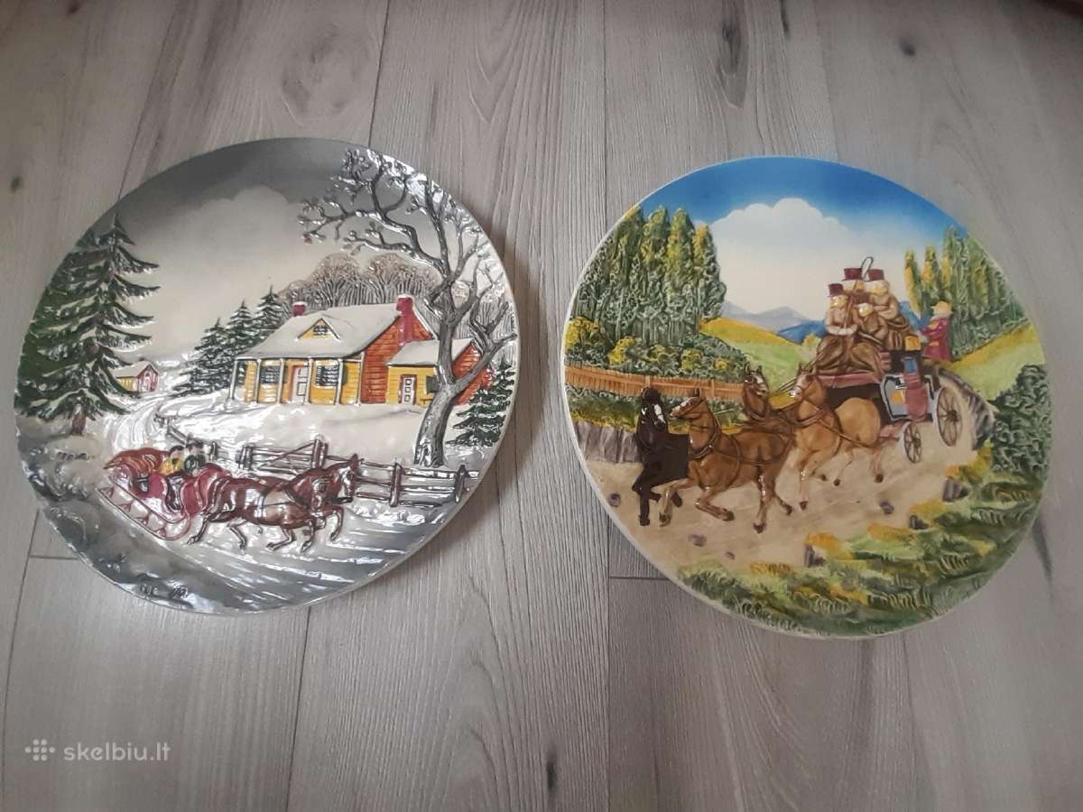 Vintažines, pakabinamos arba pastatomos lėkštės