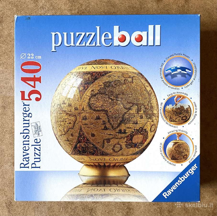 Puzzleball 540 detalių apvali dėlionė gaublys