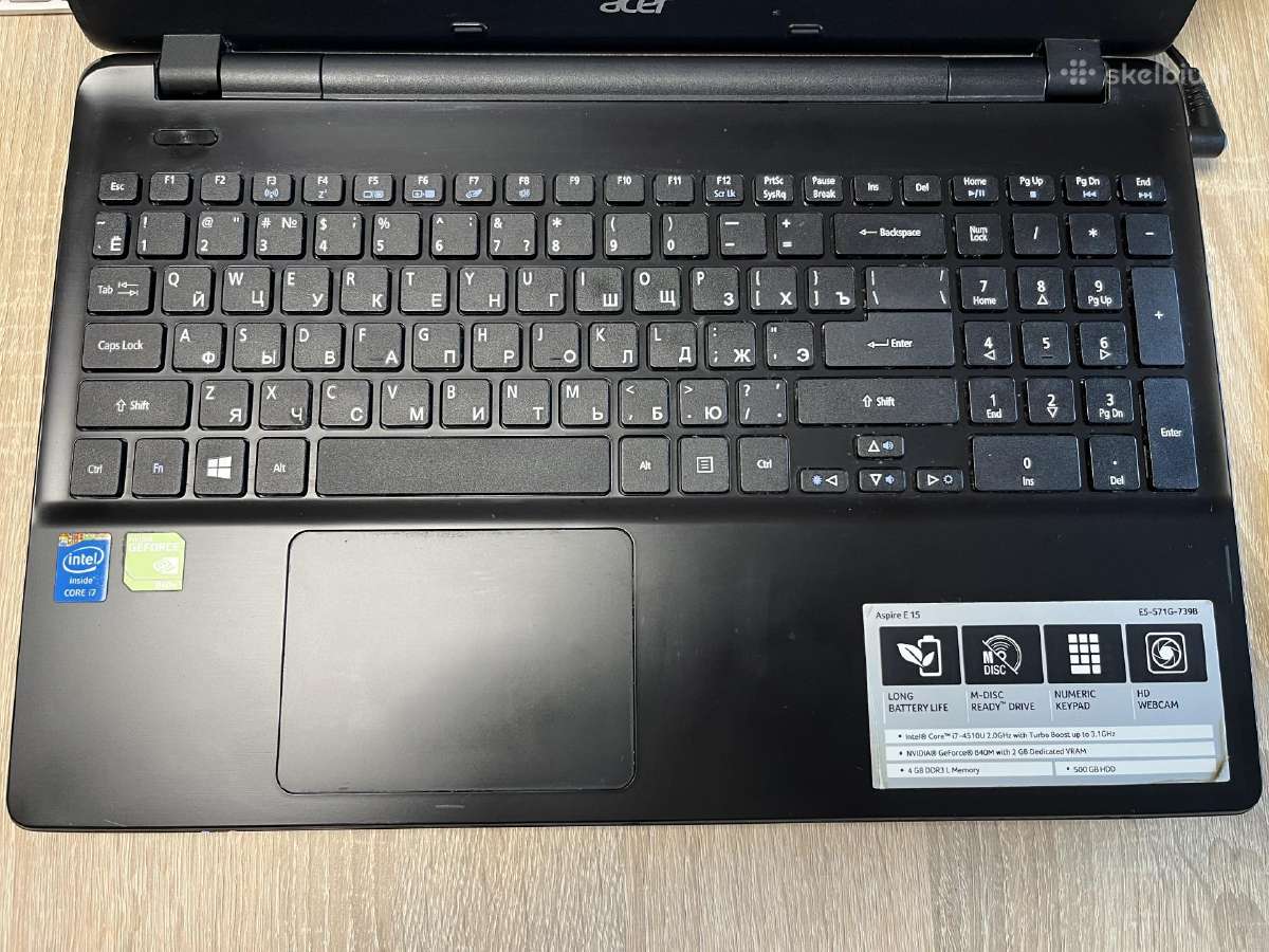 Nešiojamas kompiuteris Acer Aspire E5-571g, i7 - nuotraukos Nr. 2