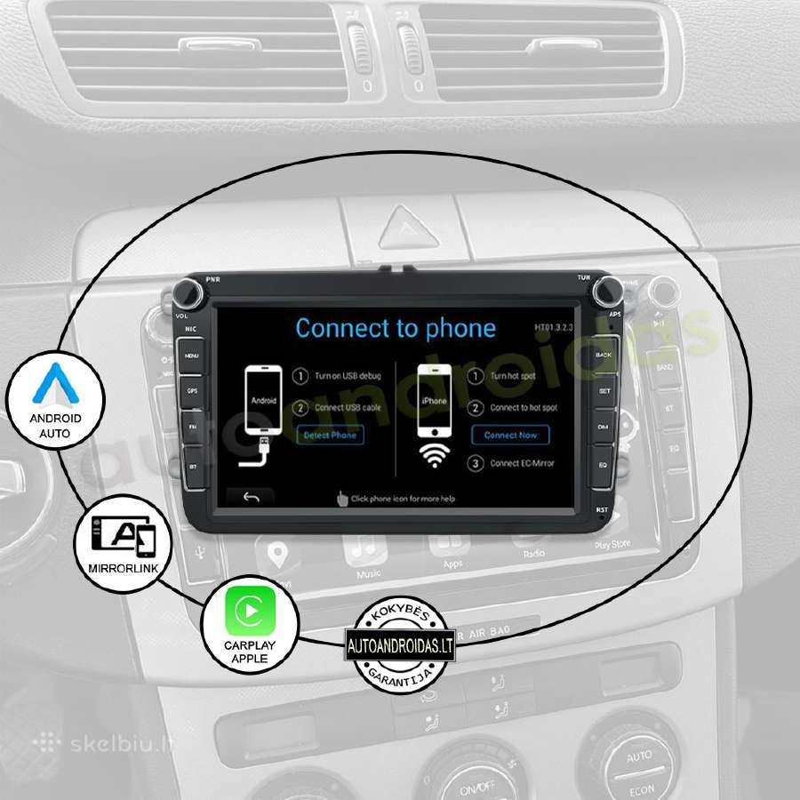 Vw Golf Passat Touran Tiguan Android multimedia - nuotraukos Nr. 11