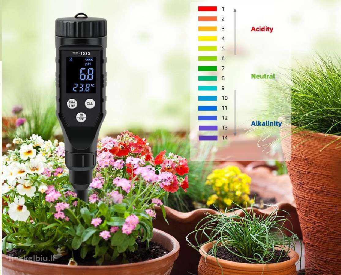 Dirvožemio Ph ir temperatūros matuoklis su bluetoo - nuotraukos Nr. 4