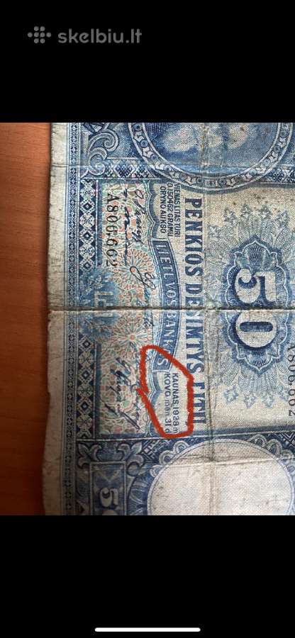 50 litų 1928 metų - nuotraukos Nr. 3