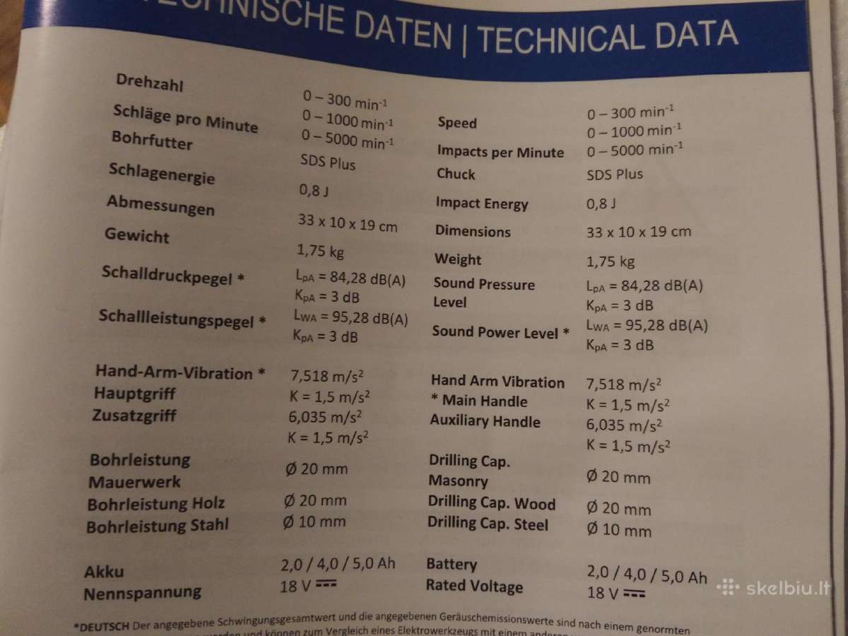 Penkių įrankių komplektas 18 v akumuliatorinis - nuotraukos Nr. 7