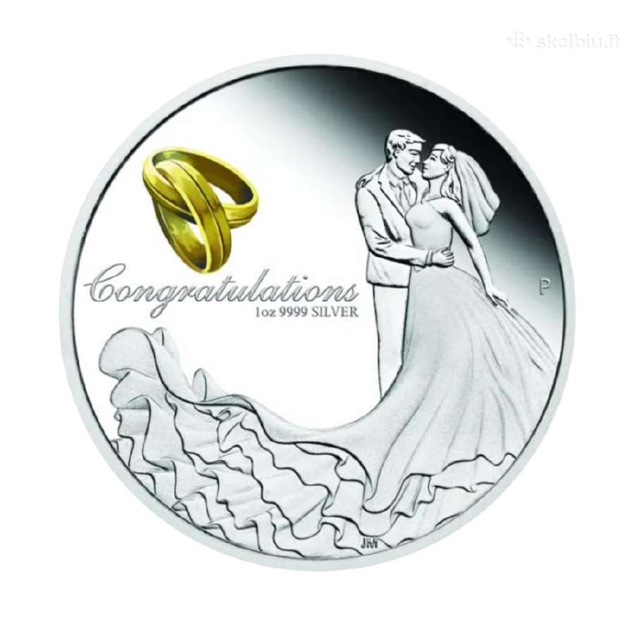 1 oz sidabrinė Proof moneta Vestuvės, 2023