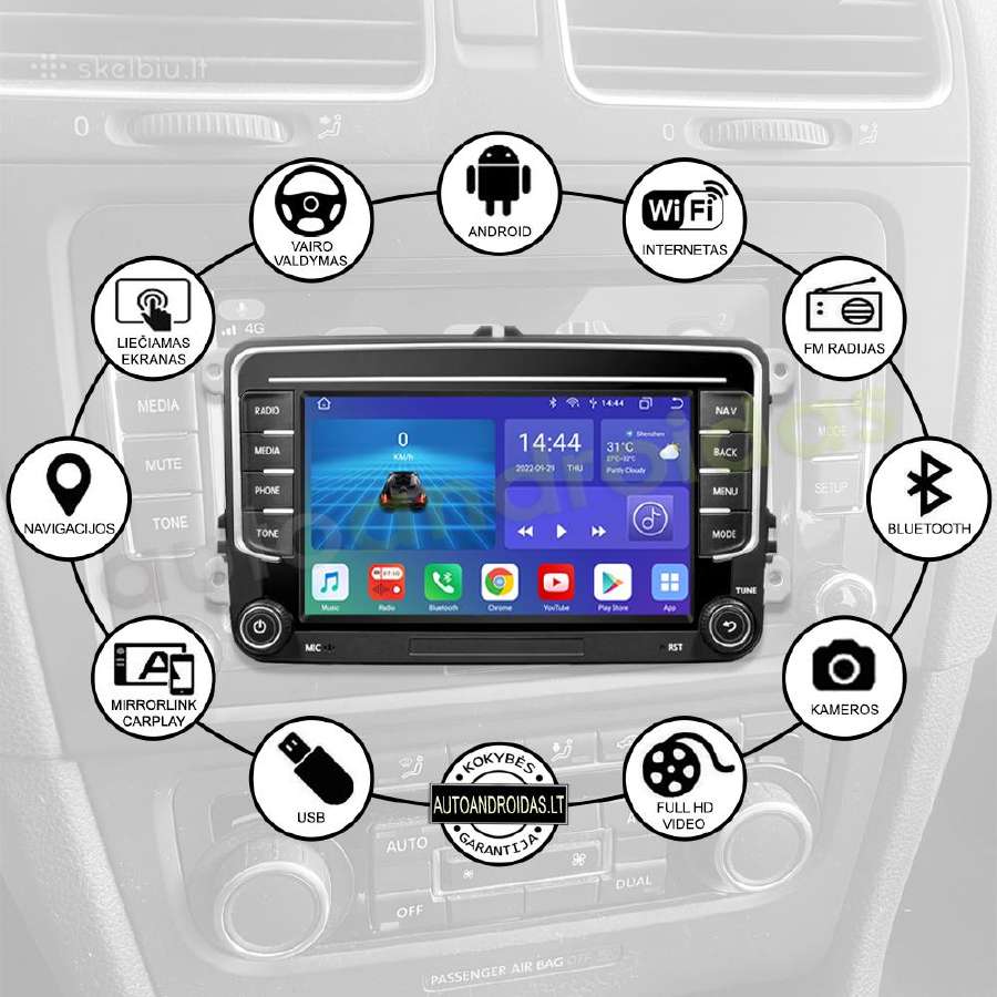 Vw, Skoda, Seat 2003-13 Android multimedia Usb/GPS - nuotraukos Nr. 2
