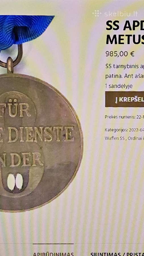 Retas apdovanojimas už 8 metus Ss tarnyboje. - nuotraukos Nr. 9