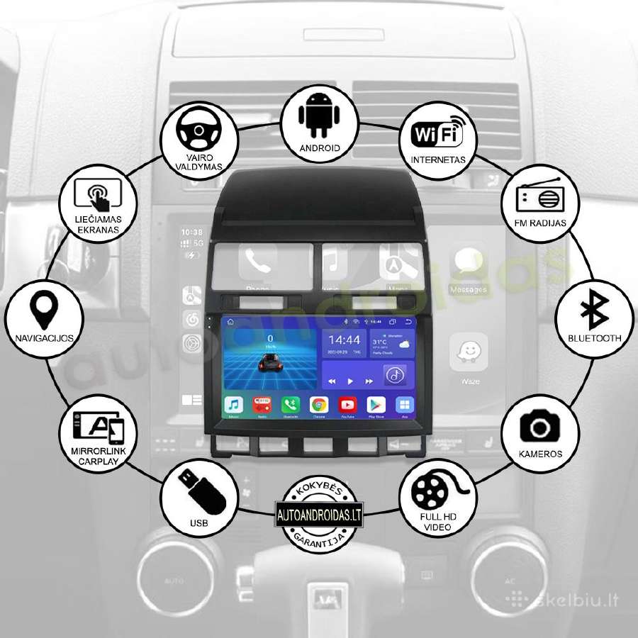 Volkswagen Touareg 2004-11 Android multimedia GPS - nuotraukos Nr. 2