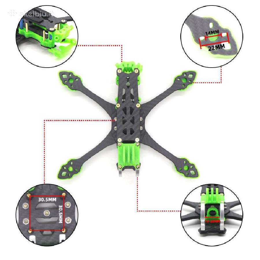 Nauji fpv drono rėmai Hskrc 5inch - nuotraukos Nr. 9