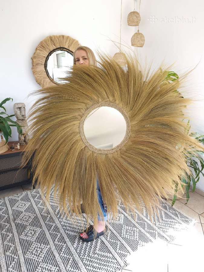 Veidrodis sienos dekoracija Boho Bali 100cm/110cm. - nuotraukos Nr. 2