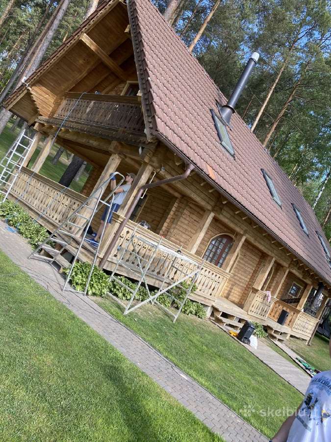 Medinių namų ir kitų paviršių dažymas - nuotraukos Nr. 22