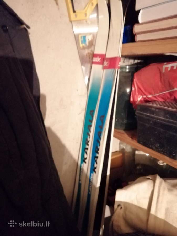 Karjala slidės 190cm su apklaustais ir lazdomis