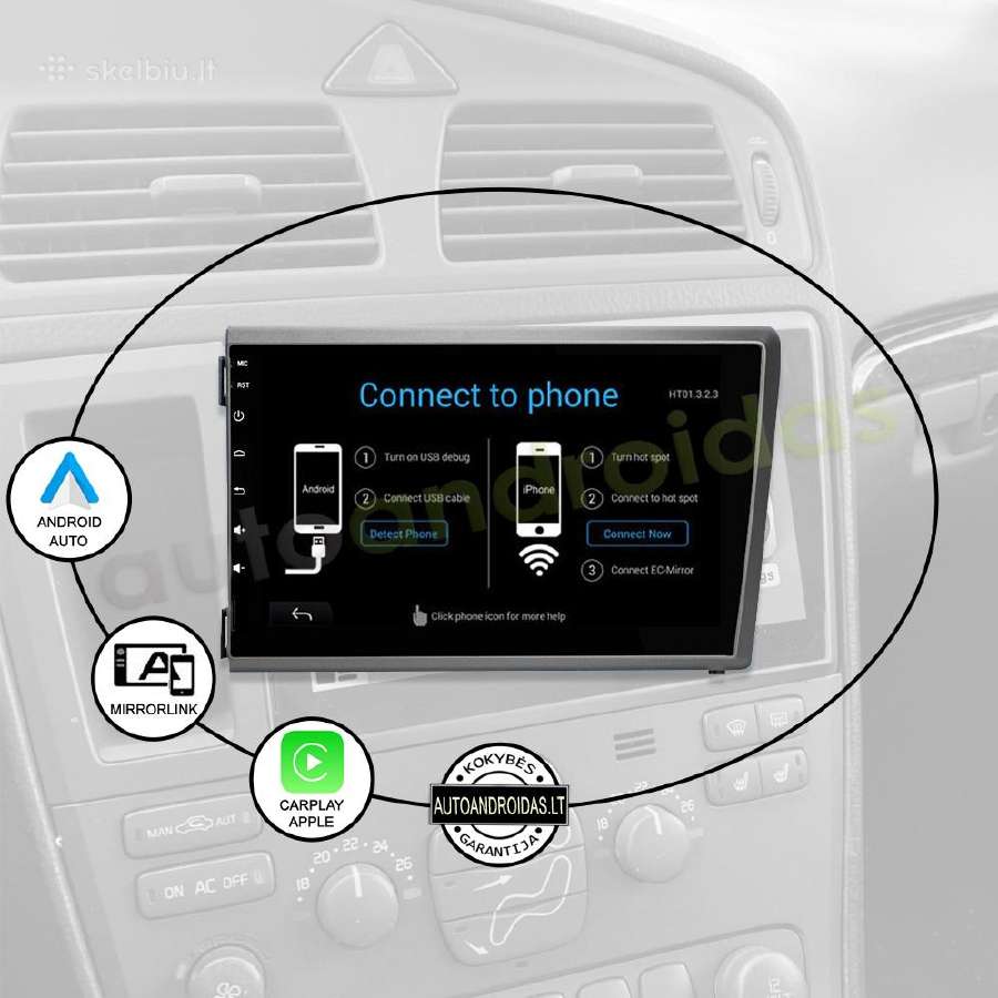 Volvo S60 V70 XC70 XC90 2000-04 Android multimedia - nuotraukos Nr. 12
