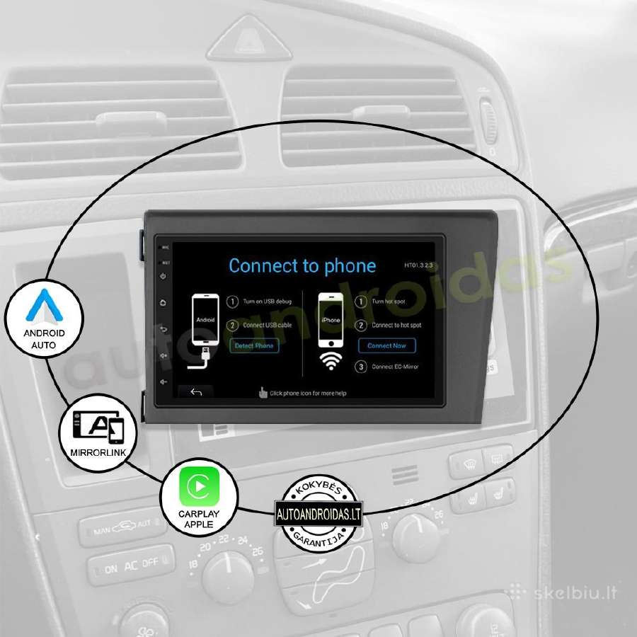 Volvo S60 V70 XC70 XC90 2000-04 Android multimedia - nuotraukos Nr. 13