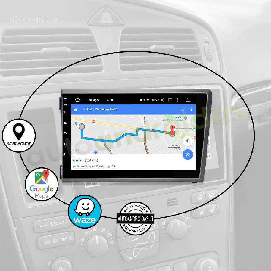 Volvo S60 V70 XC70 XC90 2000-04 Android multimedia - nuotraukos Nr. 14