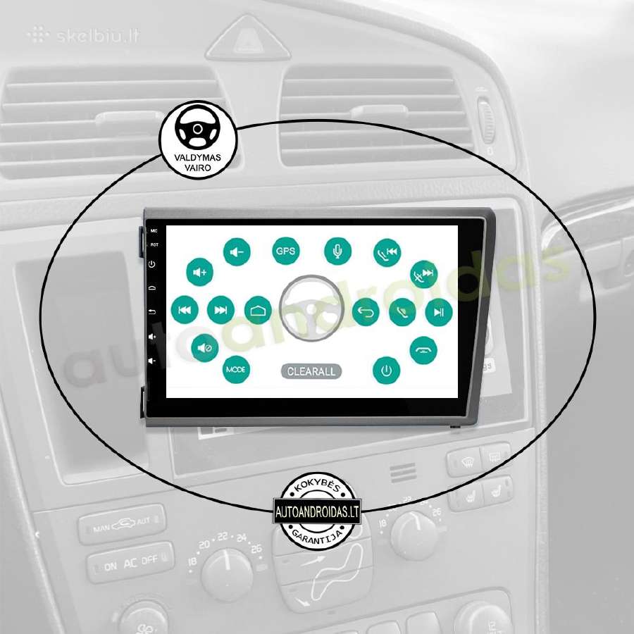 Volvo S60 V70 XC70 XC90 2000-04 Android multimedia - nuotraukos Nr. 16