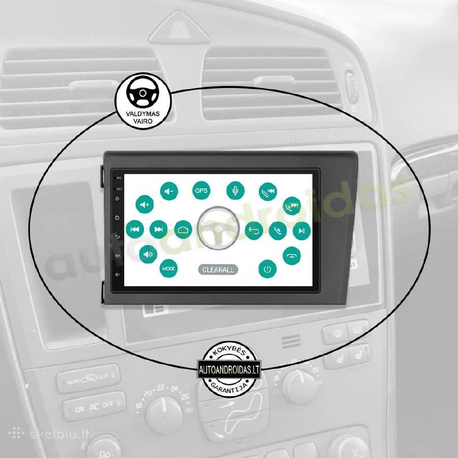Volvo S60 V70 XC70 XC90 2000-04 Android multimedia - nuotraukos Nr. 17