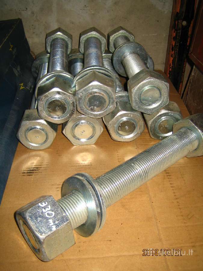 Cinkuotos smeigės 1 5/8" x 330 mm + 2 veržlės