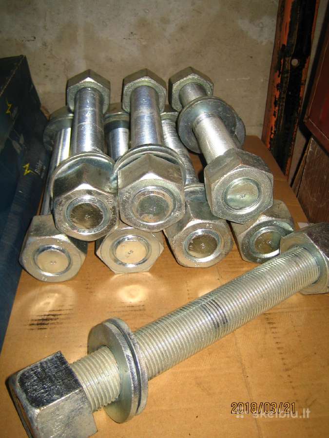 Cinkuotos smeigės 1 5/8" x 330 mm + 2 veržlės - nuotraukos Nr. 2