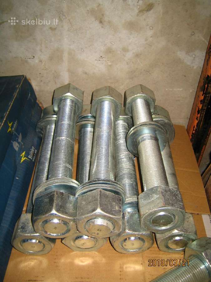 Cinkuotos smeigės 1 5/8" x 330 mm + 2 veržlės - nuotraukos Nr. 3