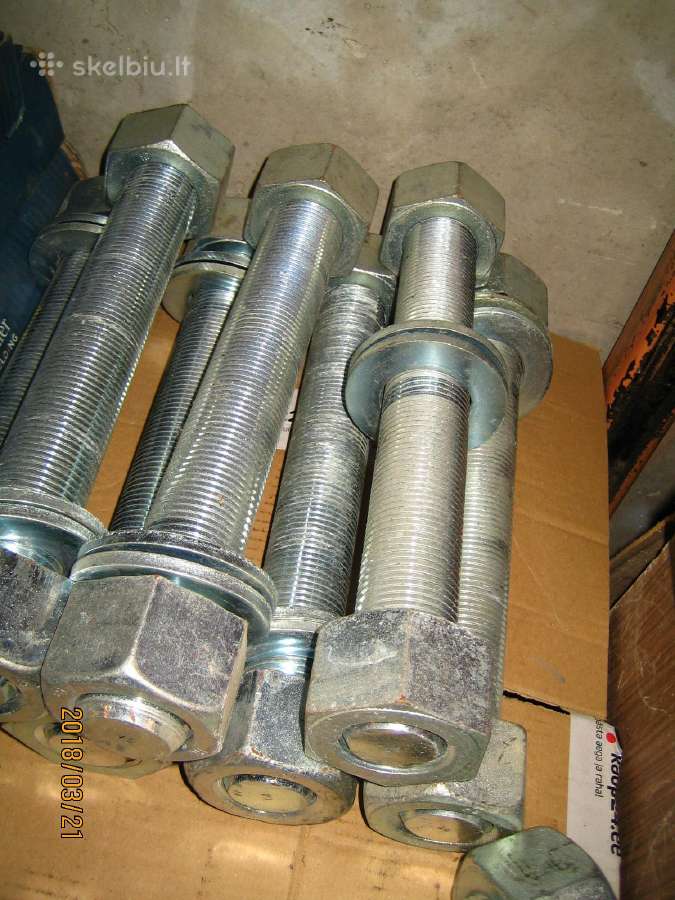 Cinkuotos smeigės 1 5/8" x 330 mm + 2 veržlės - nuotraukos Nr. 4