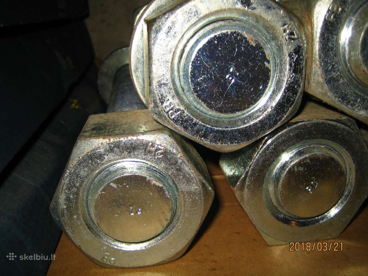Cinkuotos smeigės 1 5/8" x 330 mm + 2 veržlės - nuotraukos Nr. 12