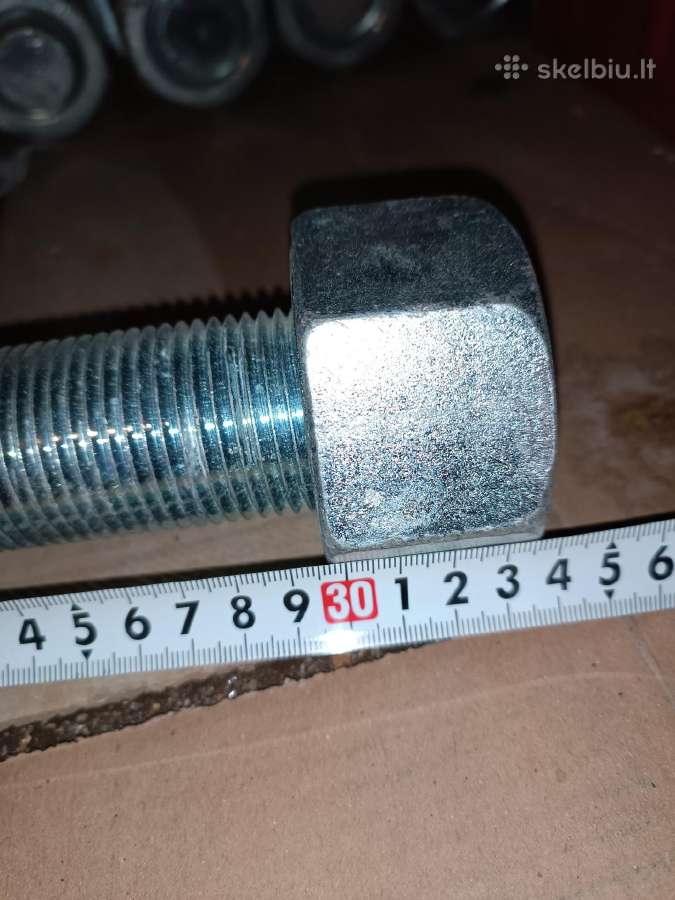 Cinkuotos smeigės 1 5/8" x 330 mm + 2 veržlės - nuotraukos Nr. 19