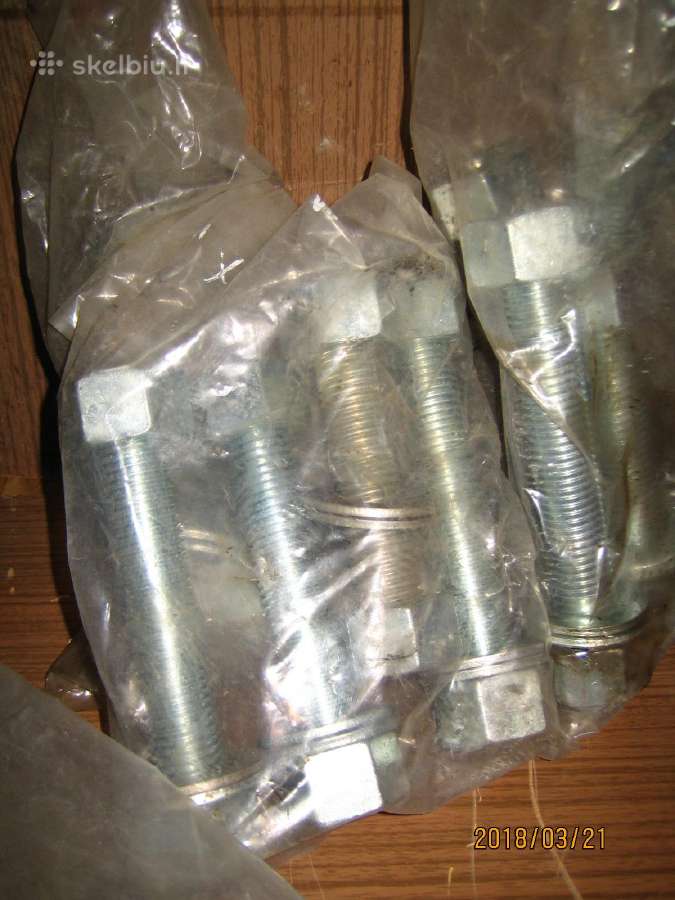 Cinkuotos smeigės 1" x 160 mm + 2 veržlės - nuotraukos Nr. 3