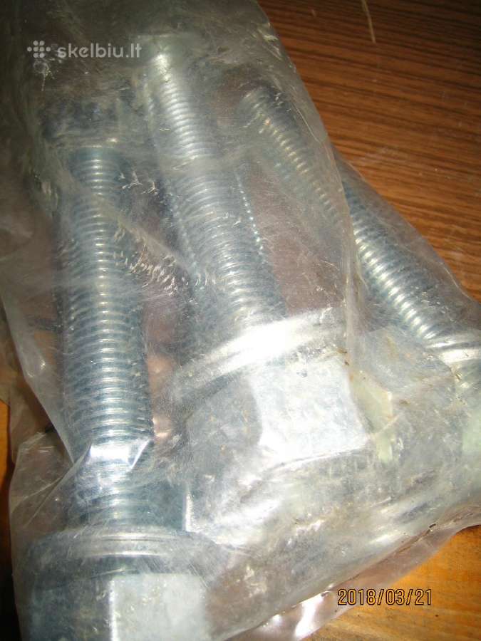 Cinkuotos smeigės 1" x 160 mm + 2 veržlės - nuotraukos Nr. 5