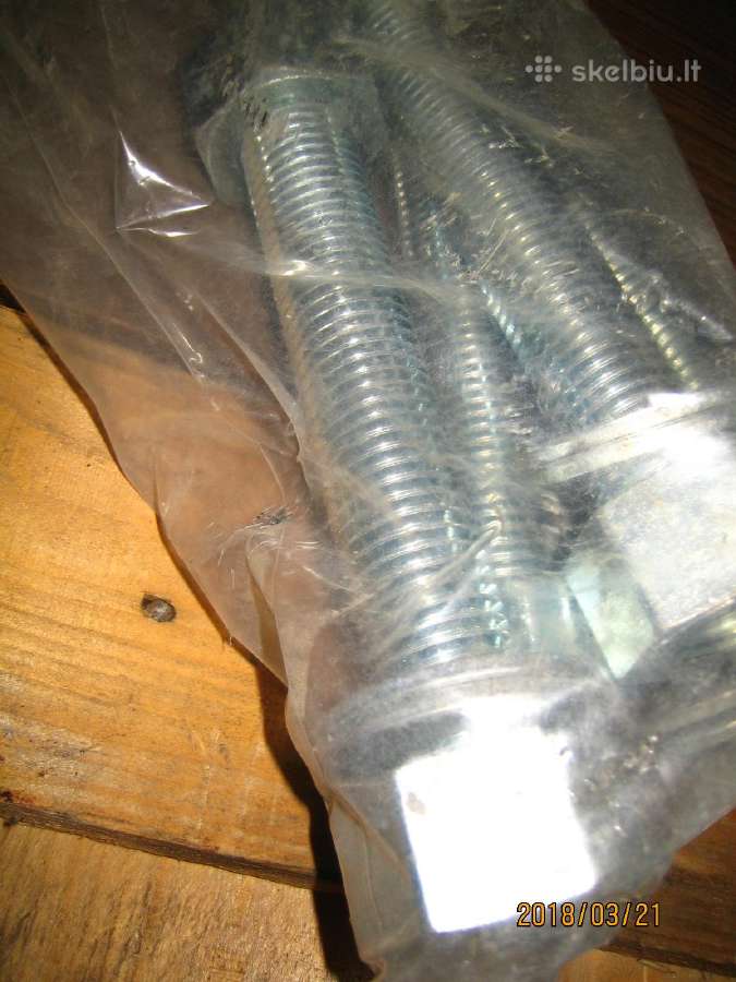 Cinkuotos smeigės 1" x 160 mm + 2 veržlės - nuotraukos Nr. 6