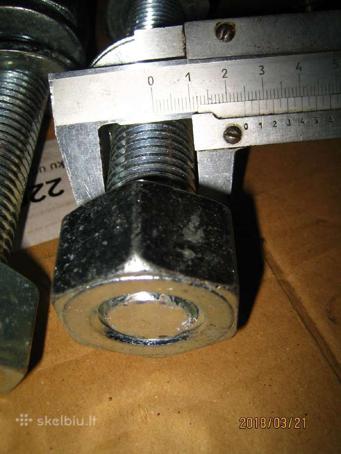 Cinkuotos smeigės 1" x 160 mm + 2 veržlės - nuotraukos Nr. 8