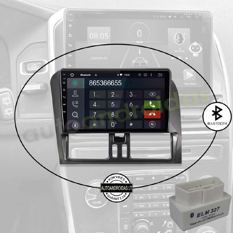 Volvo XC60 2008-17 Android multimedia Usb/GPS/WiFi - nuotraukos Nr. 5