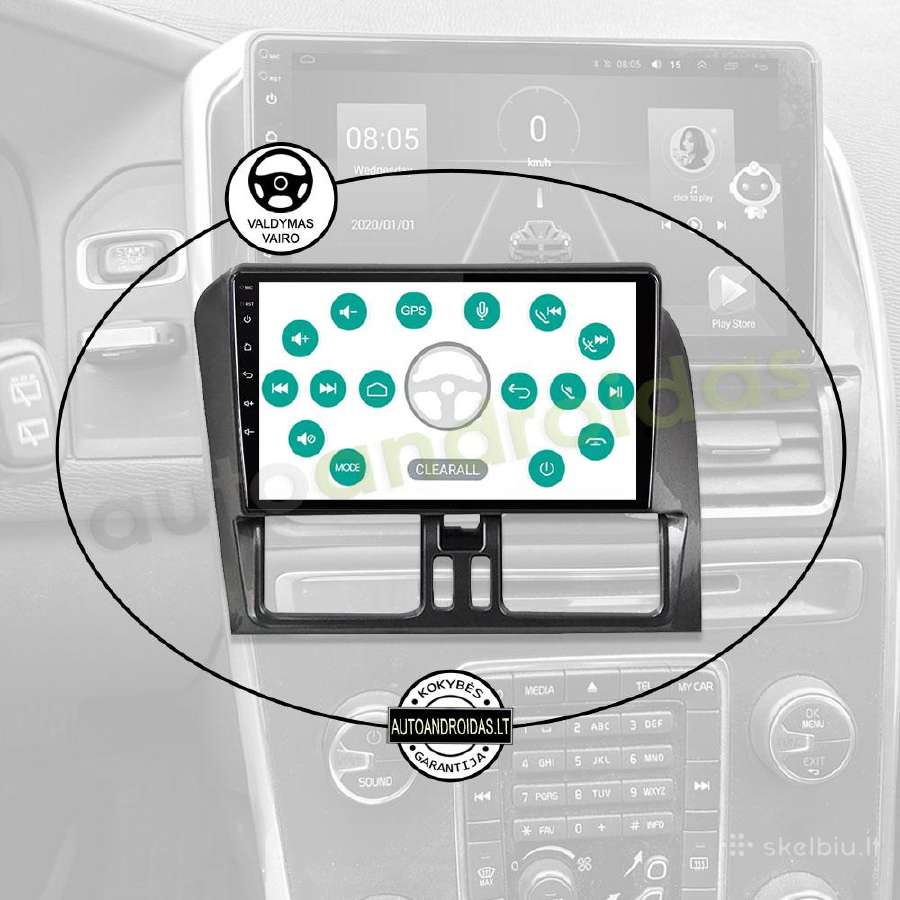 Volvo XC60 2008-17 Android multimedia Usb/GPS/WiFi - nuotraukos Nr. 12