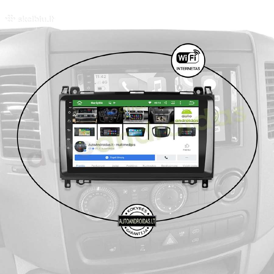 Sprinter Crafter 2004-12 Android multimedia GPS - nuotraukos Nr. 3