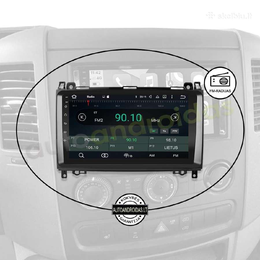 Sprinter Crafter 2004-12 Android multimedia GPS - nuotraukos Nr. 4
