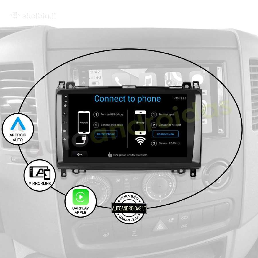 Sprinter Crafter 2004-12 Android multimedia GPS - nuotraukos Nr. 10