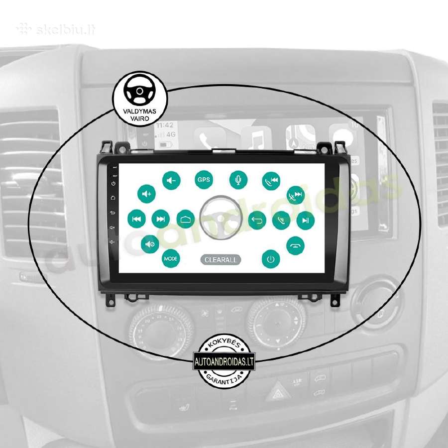 Sprinter Crafter 2004-12 Android multimedia GPS - nuotraukos Nr. 12