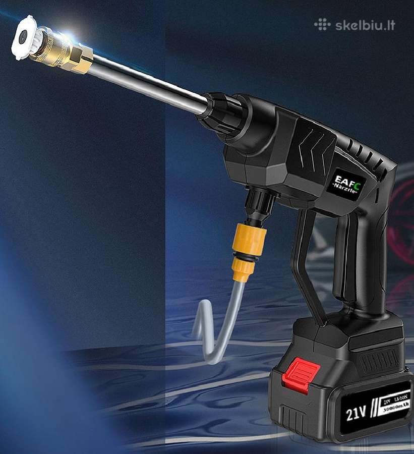 Nauja akumuliatorinė aukšto slėgio plovykla 2x4ah - nuotraukos Nr. 5