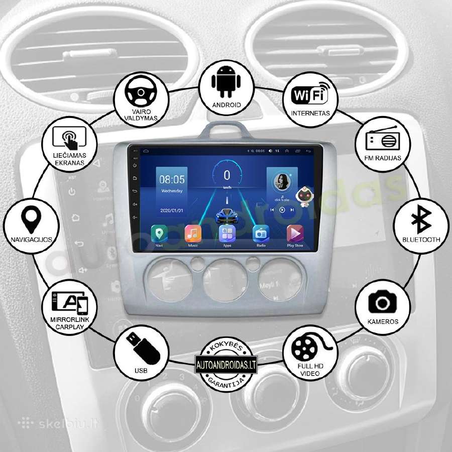 Ford mondeo galaxy 2007-12 Android multimedia GPS - nuotraukos Nr. 2