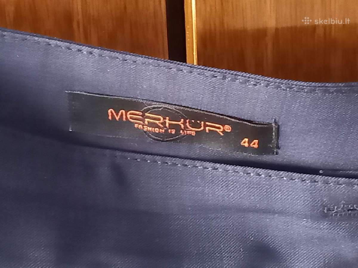 Moteriškos tamsiai mėlynos kelnės su dirželiu - nuotraukos Nr. 3
