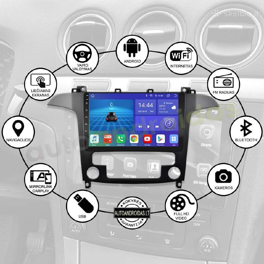 Ford S-max 2007-15 Android multimedia GPS/WiFi/bt - nuotraukos Nr. 2