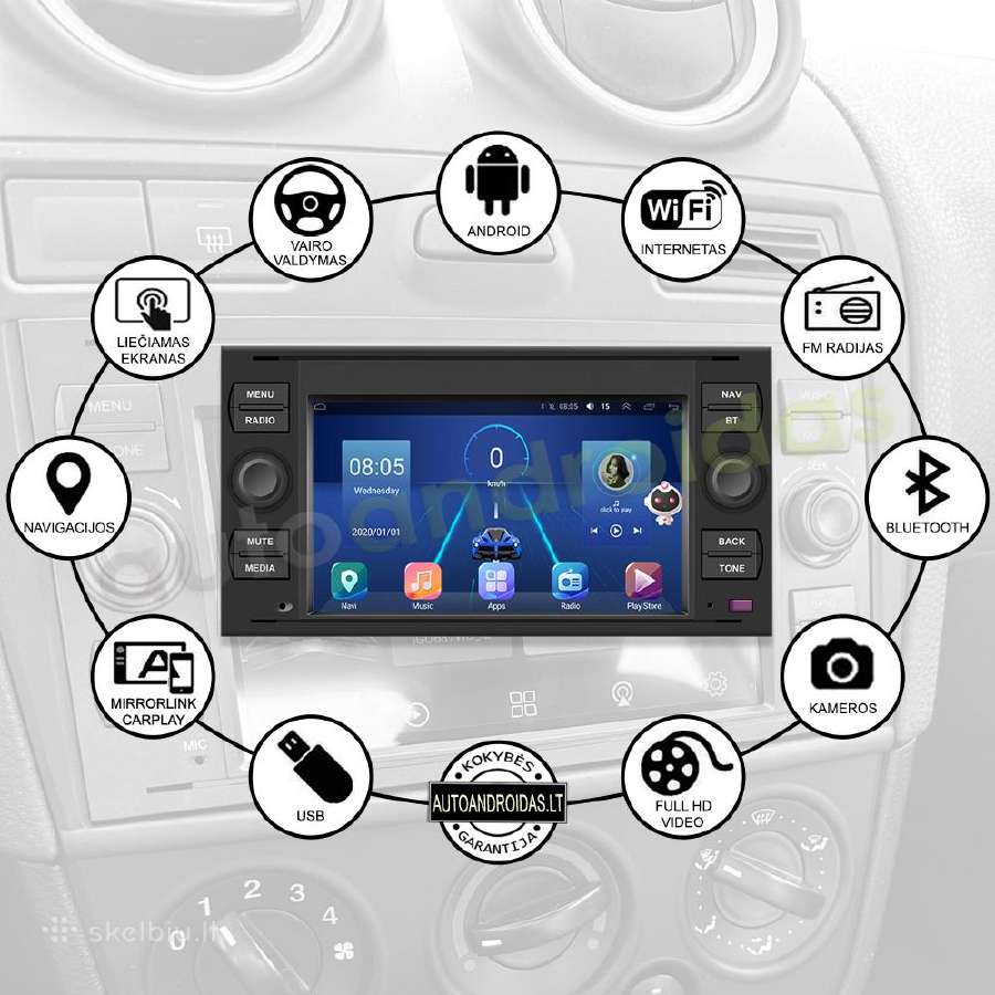 Ford mondeo 2003-11 Android multimedia Bt/GPS/WiFi - nuotraukos Nr. 2