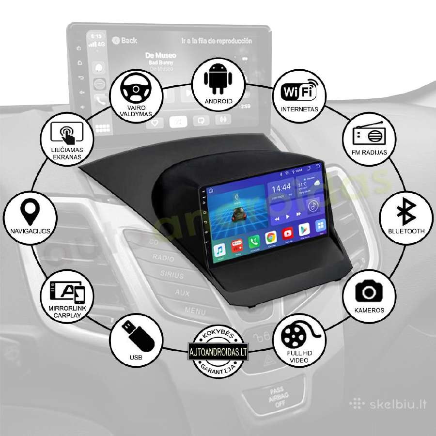 Ford Fiesta Mk6 2009-18 android multimedia WiFi/bt - nuotraukos Nr. 2