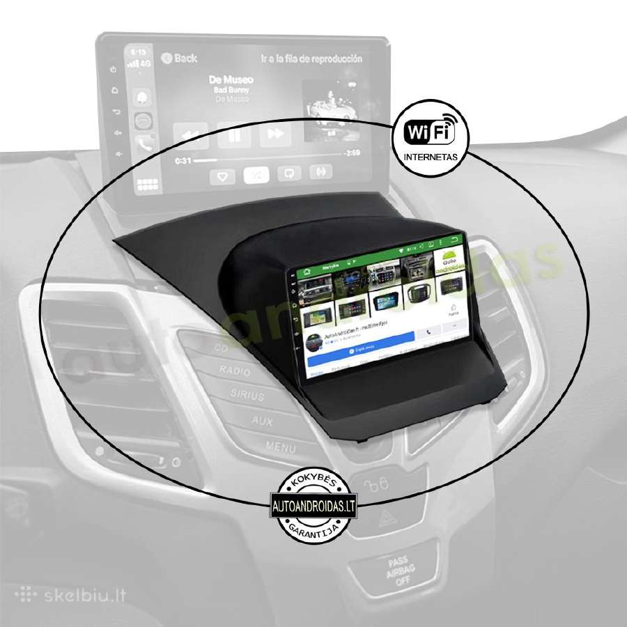 Ford Fiesta Mk6 2009-18 android multimedia WiFi/bt - nuotraukos Nr. 3