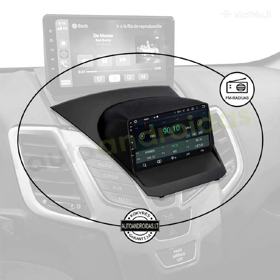 Ford Fiesta Mk6 2009-18 android multimedia WiFi/bt - nuotraukos Nr. 4