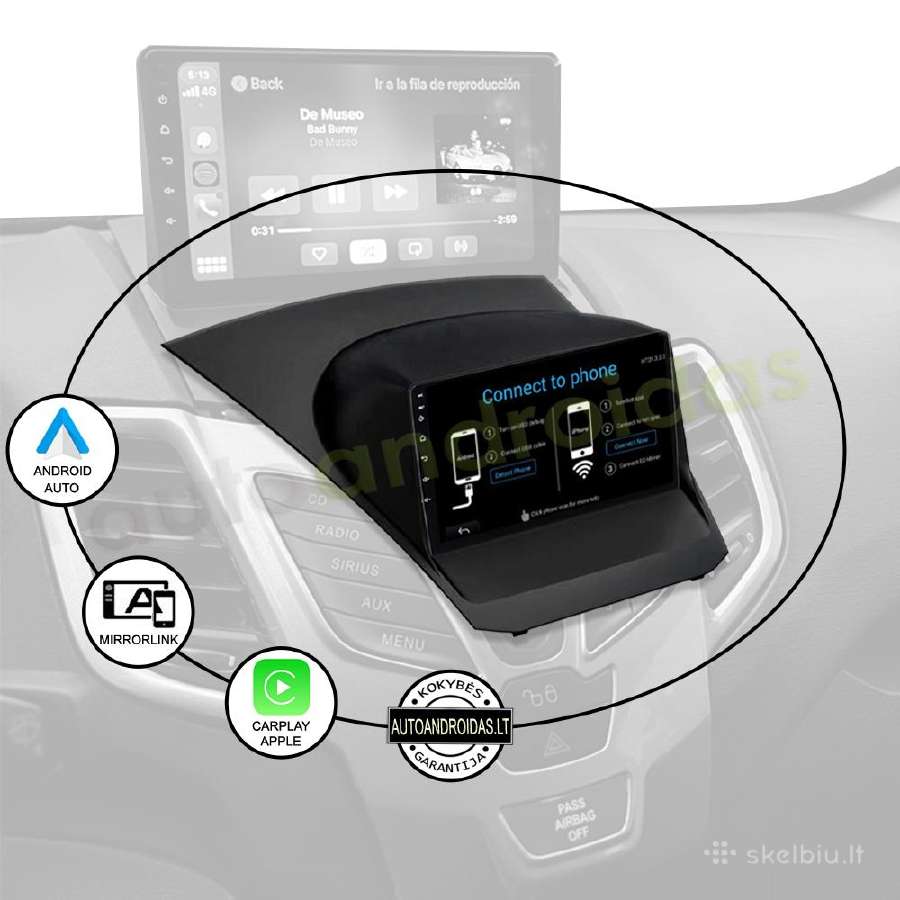 Ford Fiesta Mk6 2009-18 android multimedia WiFi/bt - nuotraukos Nr. 10