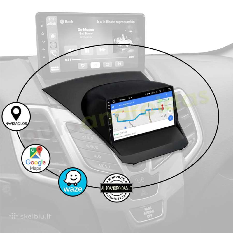 Ford Fiesta Mk6 2009-18 android multimedia WiFi/bt - nuotraukos Nr. 11