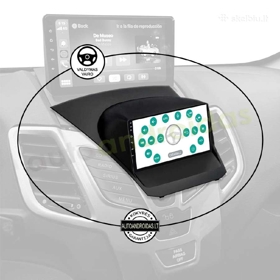 Ford Fiesta Mk6 2009-18 android multimedia WiFi/bt - nuotraukos Nr. 12