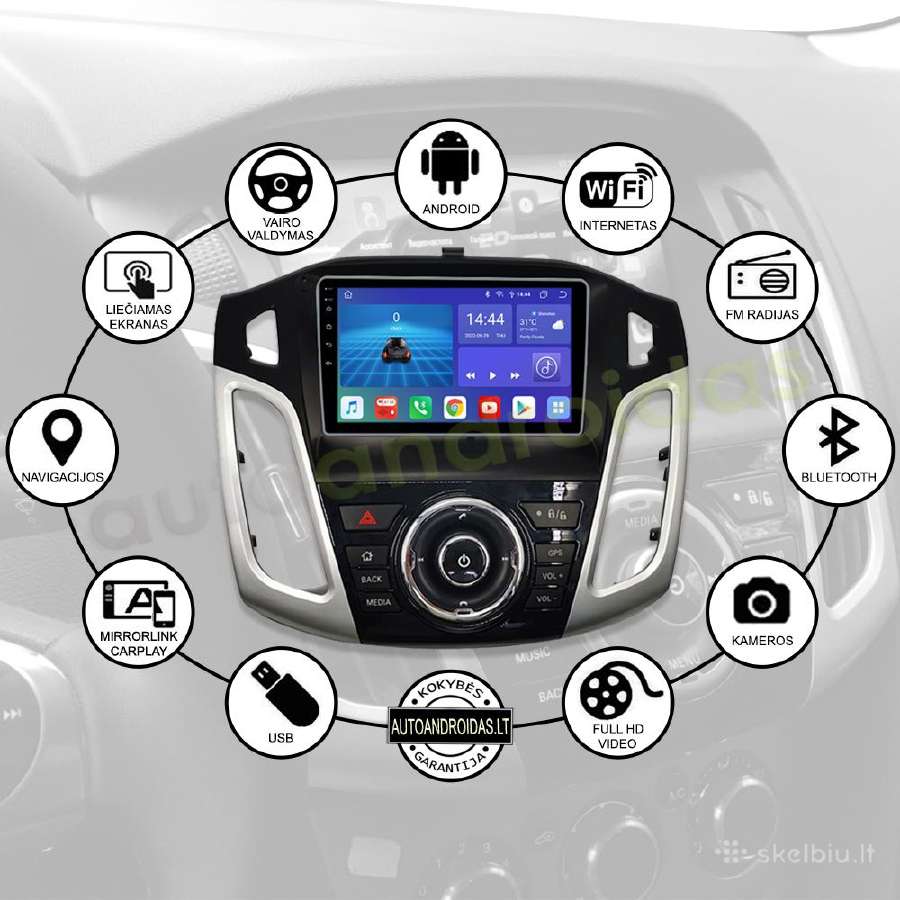 Ford Focus 2011-19 Android multimedia Usb/GPS/WiFi - nuotraukos Nr. 2